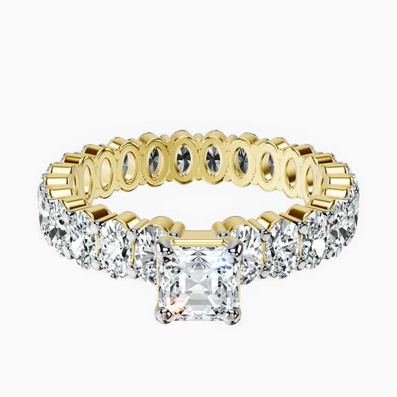 10kt Yellow Gold Celeste Side Oval Lab Diamond Eternity Ring front image