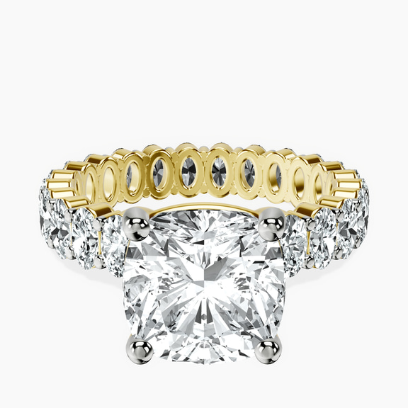 10kt Yellow Gold Celeste Side Oval Lab Diamond Eternity Ring front image
