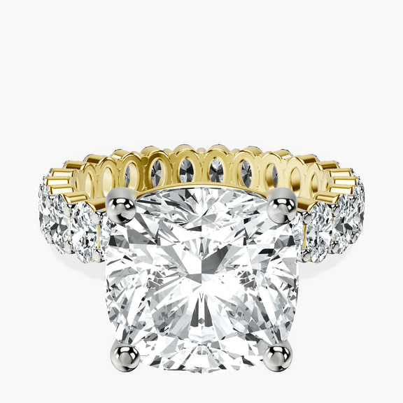 14kt Yellow Gold Celeste Side Oval Lab Diamond Eternity Ring front image