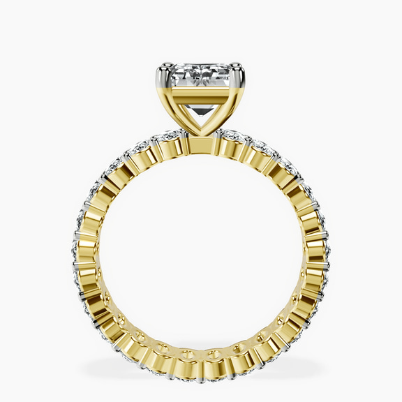 10kt Yellow Gold Celeste Side Oval Lab Diamond Eternity Ring side right image one
