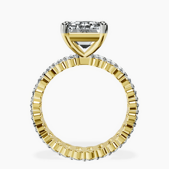 10kt Yellow Gold Celeste Side Oval Lab Diamond Eternity Ring side right image one