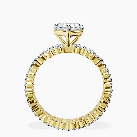 18kt Yellow Gold Celeste Side Oval Lab Diamond Eternity Ring side right image one