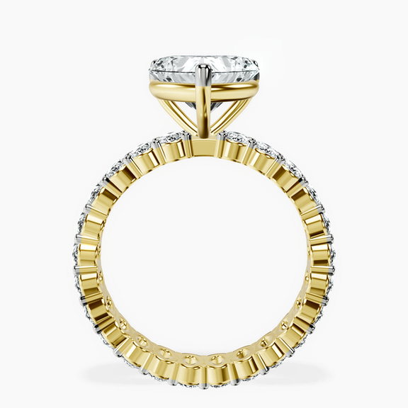 10kt Yellow Gold Celeste Side Oval Lab Diamond Eternity Ring side right image one