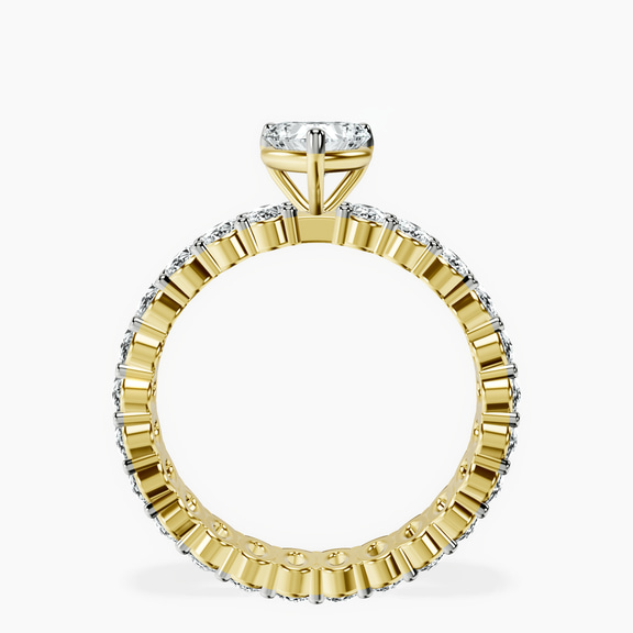 10kt Yellow Gold Celeste Side Oval Lab Diamond Eternity Ring side right image one