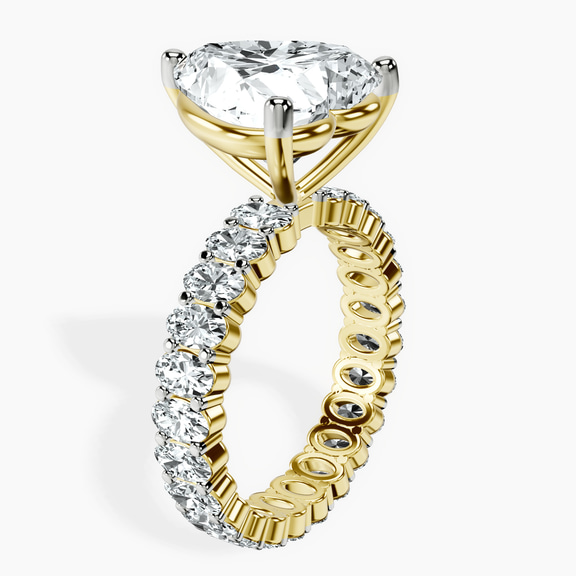 10kt Yellow Gold Celeste Side Oval Lab Diamond Eternity Ring standing product image one