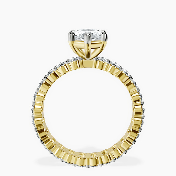10kt Yellow Gold Celeste Side Oval Lab Diamond Eternity Ring side right image one