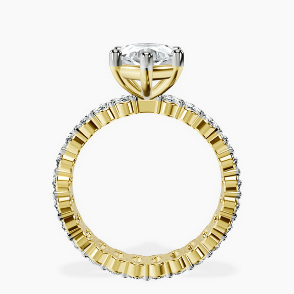 14kt Yellow Gold Celeste Side Oval Lab Diamond Eternity Ring side right image one