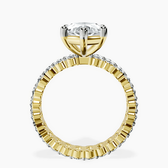 10kt Yellow Gold Celeste Side Oval Lab Diamond Eternity Ring side right image one