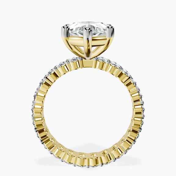 10kt Yellow Gold Celeste Side Oval Lab Diamond Eternity Ring side right image one