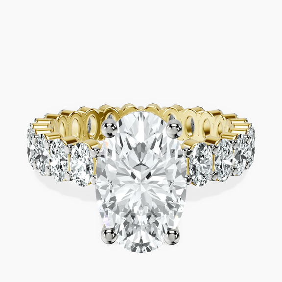 10kt Yellow Gold Celeste Side Oval Lab Diamond Eternity Ring front image