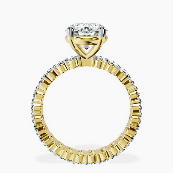 10kt Yellow Gold Celeste Side Oval Lab Diamond Eternity Ring side right image one