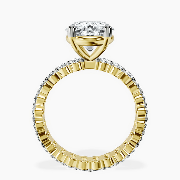10kt Yellow Gold Celeste Side Oval Lab Diamond Eternity Ring side right image one