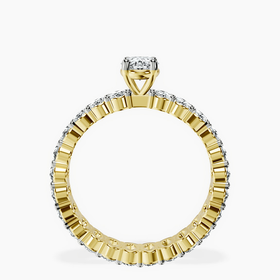 10kt Yellow Gold Celeste Side Oval Lab Diamond Eternity Ring side right image one