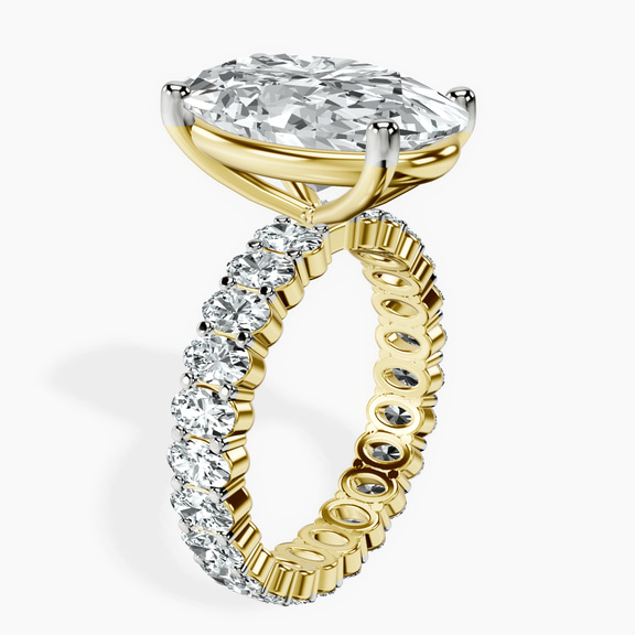 10kt Yellow Gold Celeste Side Oval Lab Diamond Eternity Ring standing product image one