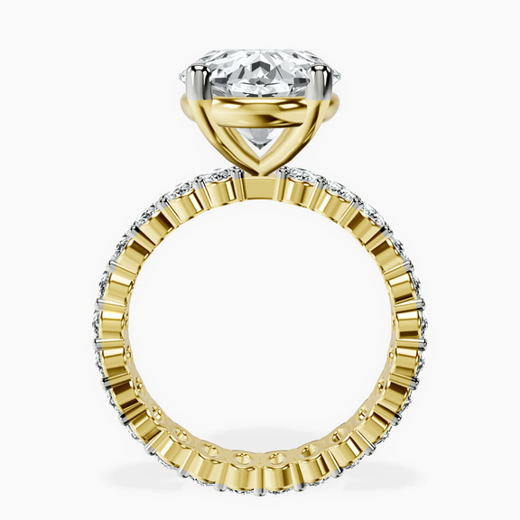 10kt Yellow Gold Celeste Side Oval Lab Diamond Eternity Ring side right image one