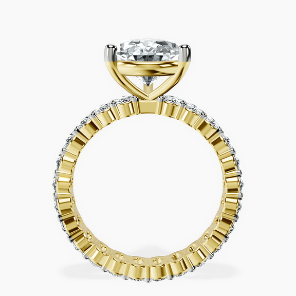 18kt Yellow Gold Celeste Side Oval Lab Diamond Eternity Ring side right image one