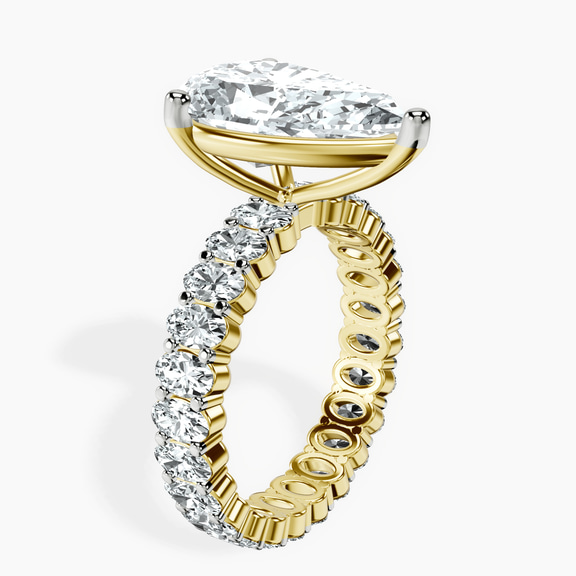 18kt Yellow Gold Celeste Side Oval Lab Diamond Eternity Ring standing product image one