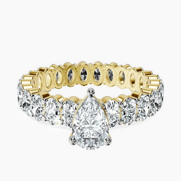 10kt Yellow Gold Celeste Side Oval Lab Diamond Eternity Ring front image