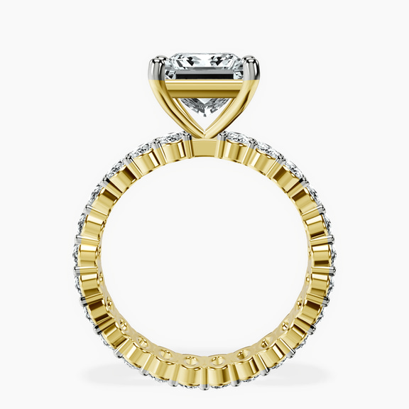 10kt Yellow Gold Celeste Side Oval Lab Diamond Eternity Ring side right image one