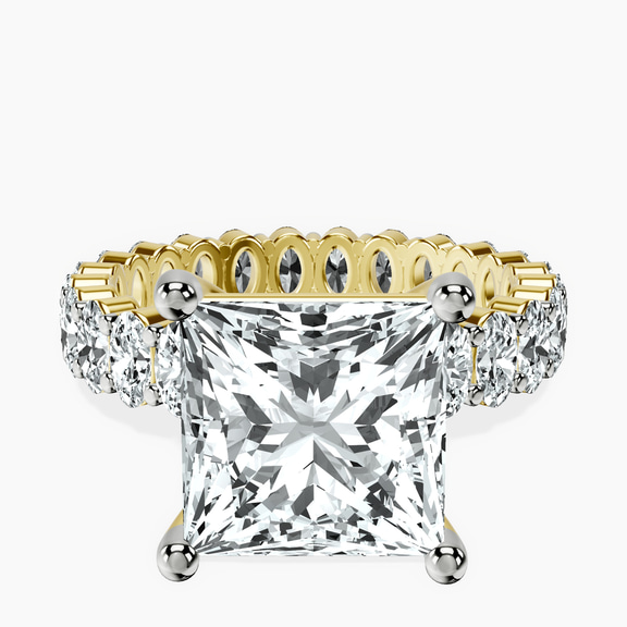 10kt Yellow Gold Celeste Side Oval Lab Diamond Eternity Ring front image