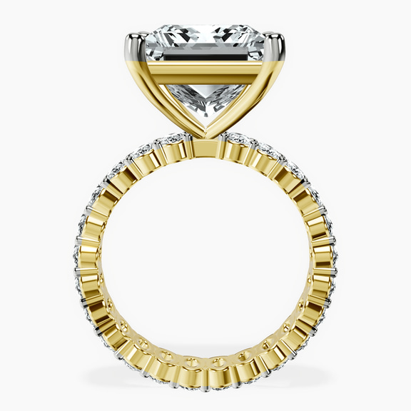 10kt Yellow Gold Celeste Side Oval Lab Diamond Eternity Ring side right image one