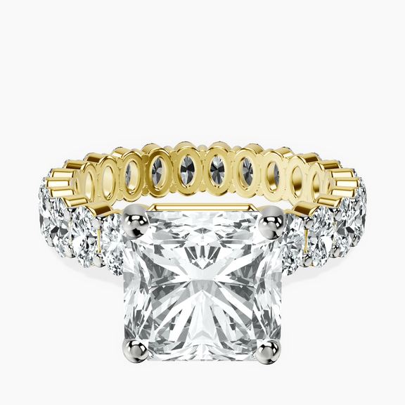 10kt Yellow Gold Celeste Side Oval Lab Diamond Eternity Ring front image