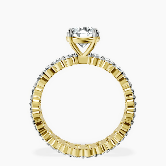 10kt Yellow Gold Celeste Side Oval Lab Diamond Eternity Ring side right image one