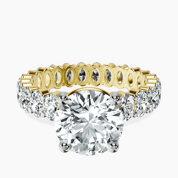 10kt Yellow Gold Celeste Side Oval Lab Diamond Eternity Ring front image