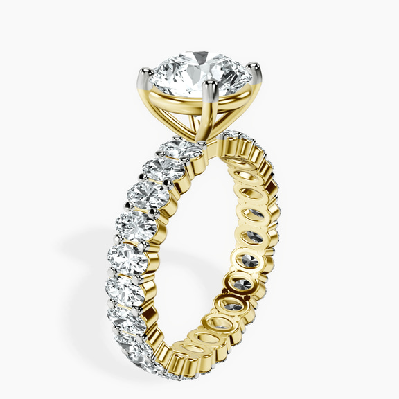 10kt Yellow Gold Celeste Side Oval Lab Diamond Eternity Ring standing product image one
