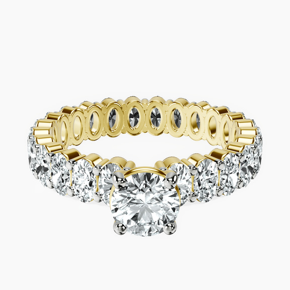 18kt Yellow Gold Celeste Side Oval Lab Diamond Eternity Ring front image