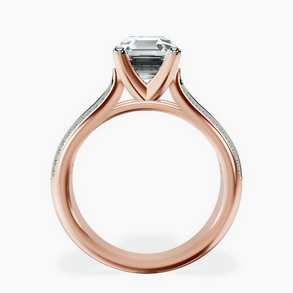 14kt Rose Gold Sandra Side Stone Lab Diamond Ring side right image one