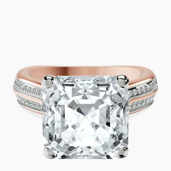 18kt Rose Gold Sandra Side Stone Lab Diamond Ring front image