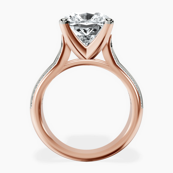 18kt Rose Gold Sandra Side Stone Lab Diamond Ring side right image one