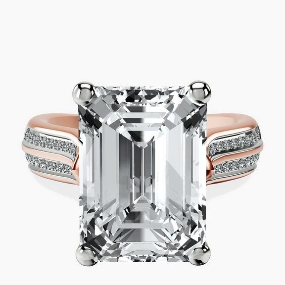 10kt Rose Gold Sandra Side Stone Lab Diamond Ring front image