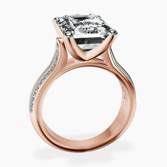 18kt Rose Gold Sandra Side Stone Lab Diamond Ring side right image one