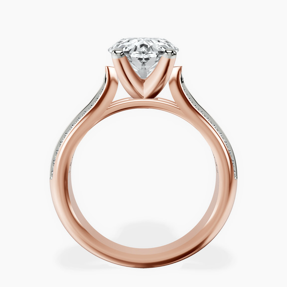 14kt Rose Gold Sandra Side Stone Lab Diamond Ring side right image one