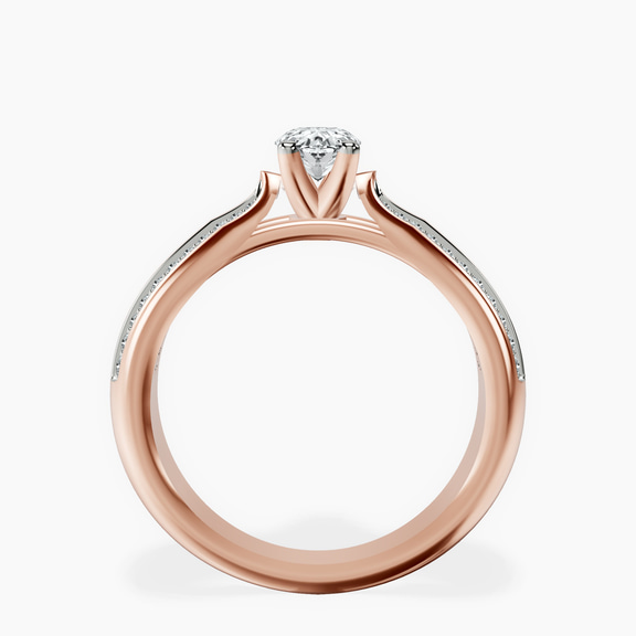 14kt Rose Gold Sandra Side Stone Lab Diamond Ring side right image one