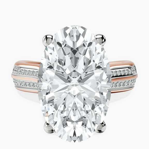 14kt Rose Gold Sandra Side Stone Lab Diamond Ring front image