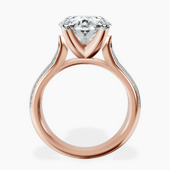 18kt Rose Gold Sandra Side Stone Lab Diamond Ring side right image one