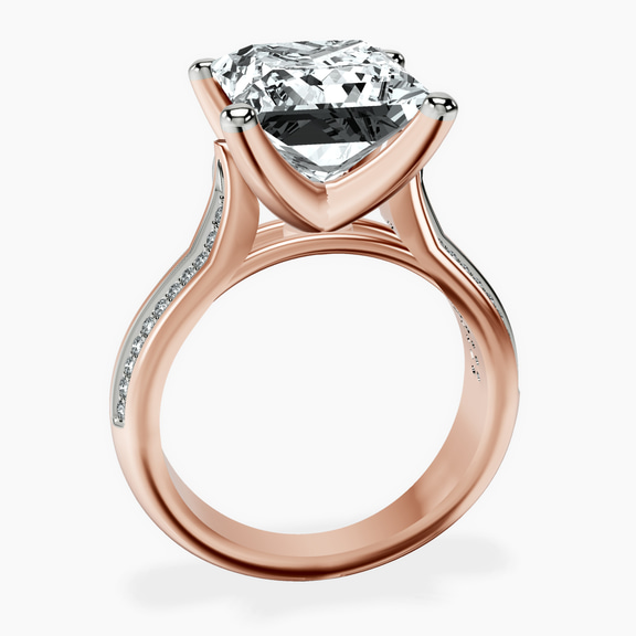 14kt Rose Gold Sandra Side Stone Lab Diamond Ring side right image one