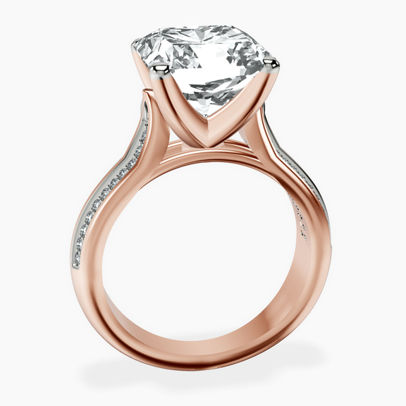 14kt Rose Gold Sandra Side Stone Lab Diamond Ring side right image one