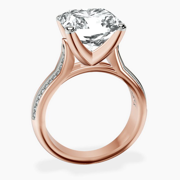 14kt Rose Gold Sandra Side Stone Lab Diamond Ring side right image one