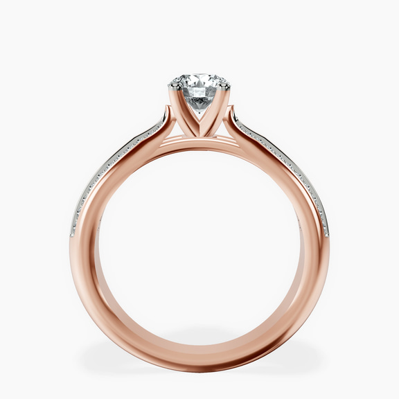 14kt Rose Gold Sandra Side Stone Lab Diamond Ring side right image one