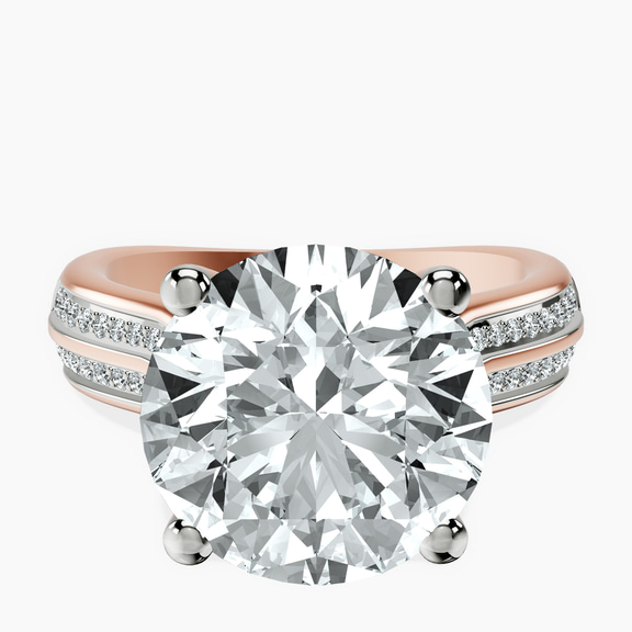 14kt Rose Gold Sandra Side Stone Lab Diamond Ring front image