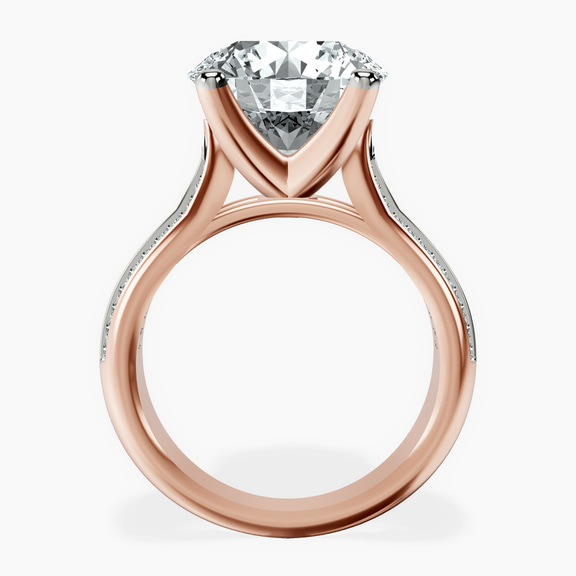 14kt Rose Gold Sandra Side Stone Lab Diamond Ring side right image one