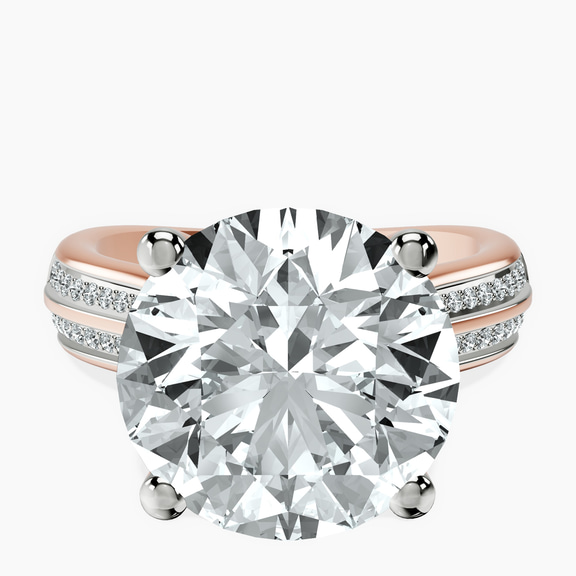 14kt Rose Gold Sandra Side Stone Lab Diamond Ring front image