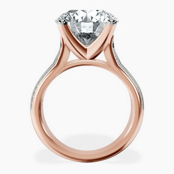 14kt Rose Gold Sandra Side Stone Lab Diamond Ring side right image one