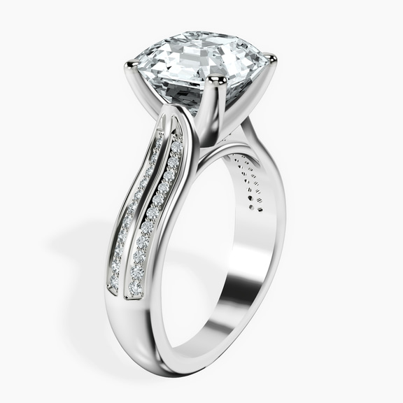 10kt White Gold Sandra Side Stone Lab Diamond Ring standing product image one