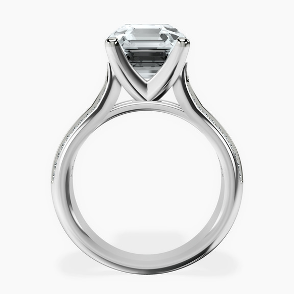10kt White Gold Sandra Side Stone Lab Diamond Ring side right image one
