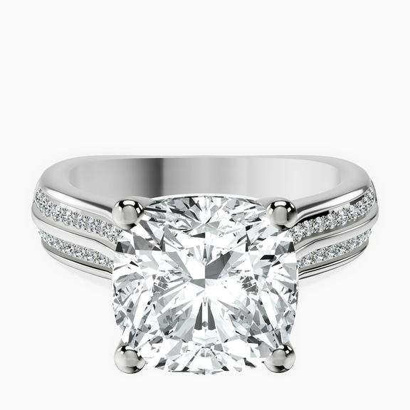Platinum Sandra Side Stone Lab Diamond Ring front image